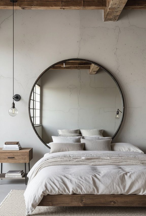 metal framed industrial bedroom mirrors