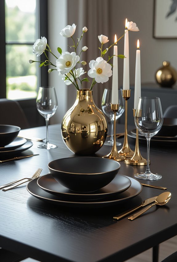 metallic accents elevate black