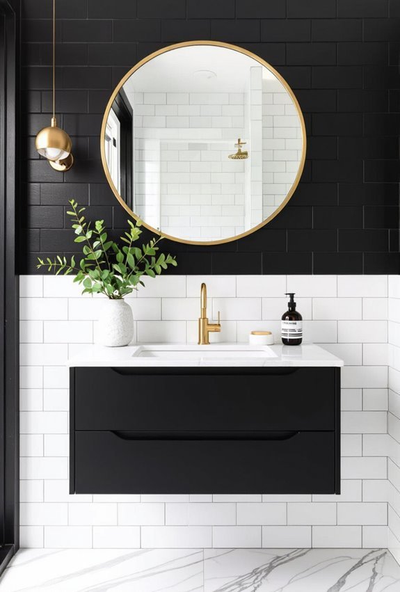 metallic accents elevate black and white