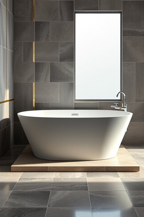 metallic accents enhance bathrooms