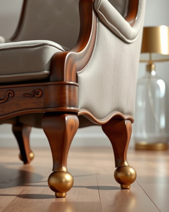 metallic accents enhance furniture