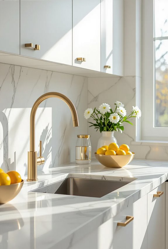 metallic accents for kitchen glamour