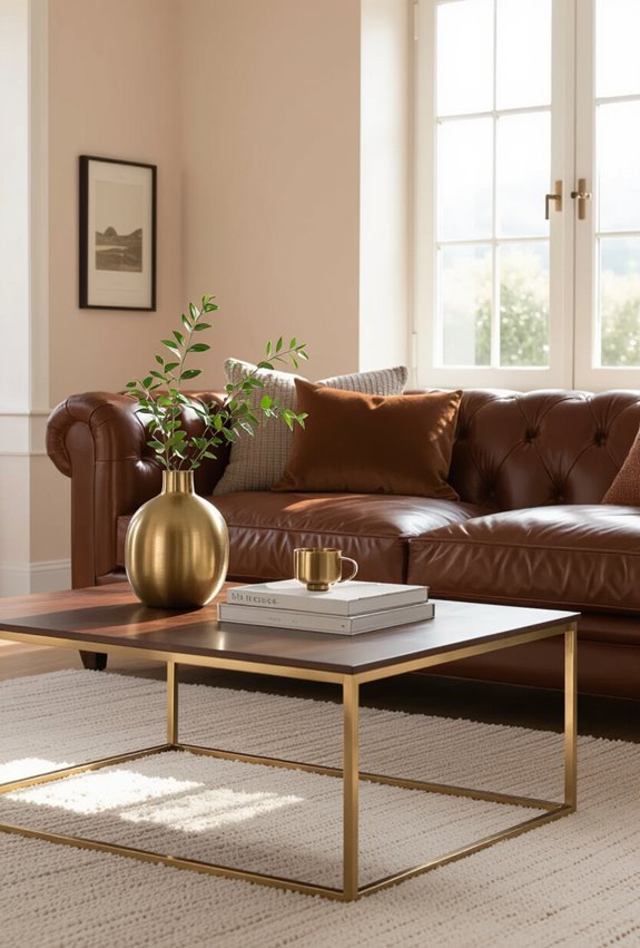 metallic accents warm brownrooms