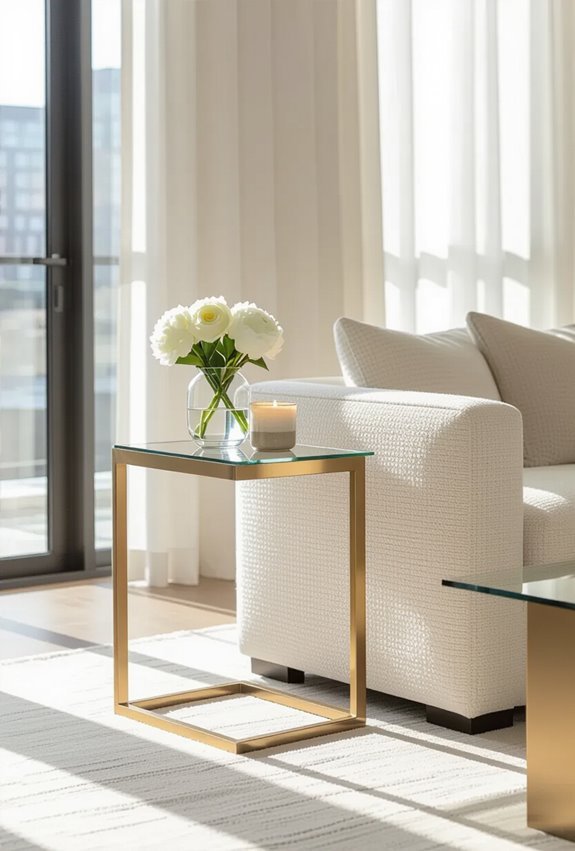 metallic and glass elegance