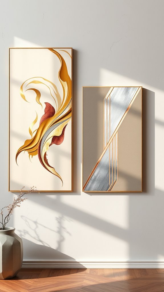 metallic art enhances decor