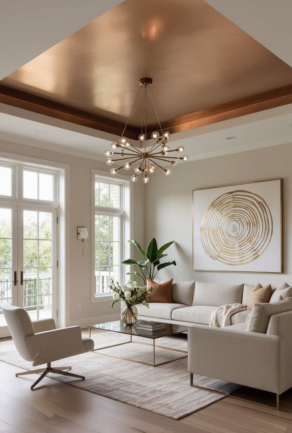 metallic ceilings reflect luxury