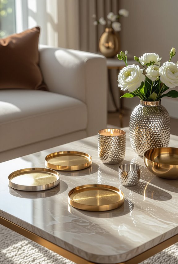 metallic coasters for elegance