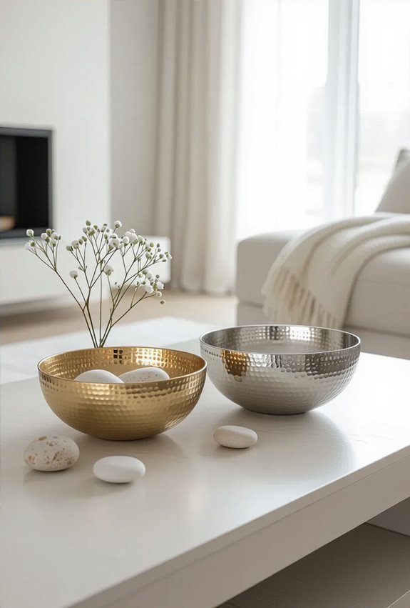 metallic decorative bowls blend glamour