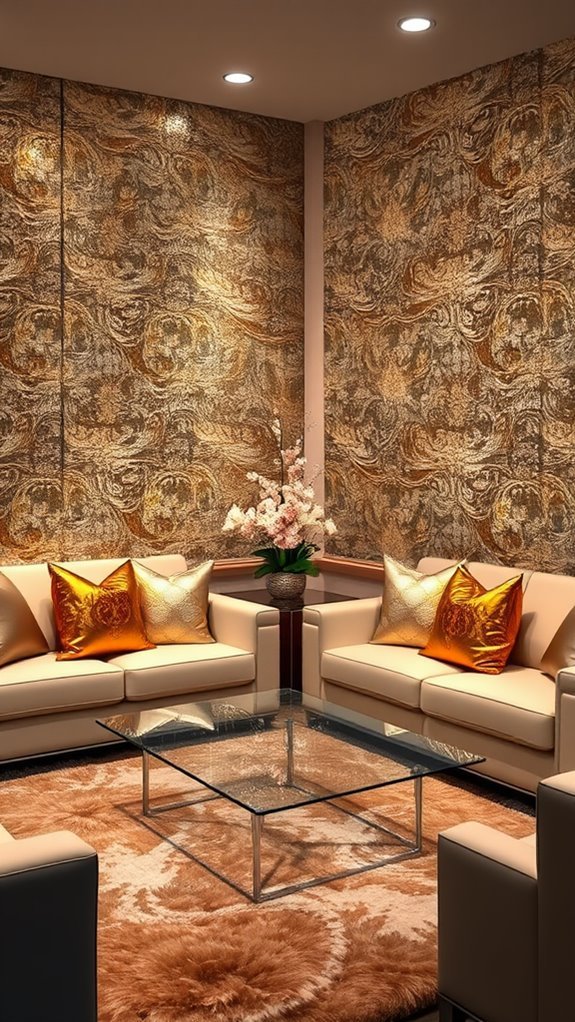 metallic decorative wall stickers