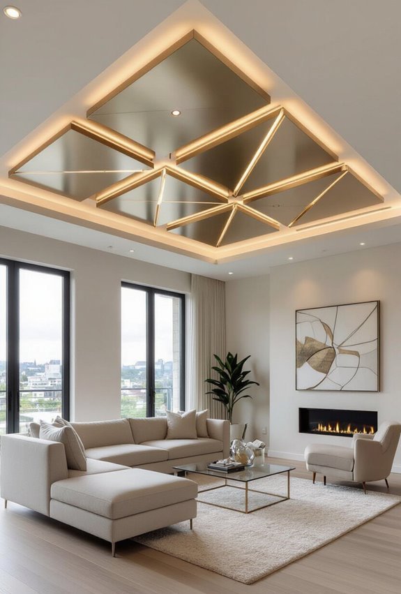 metallic false ceiling elegance