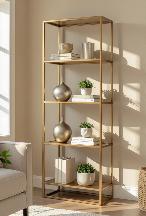 metallic geometric floating storage