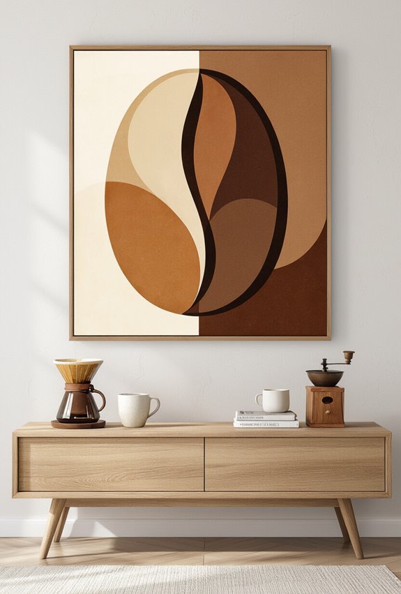 metallic geometric textured coffee art