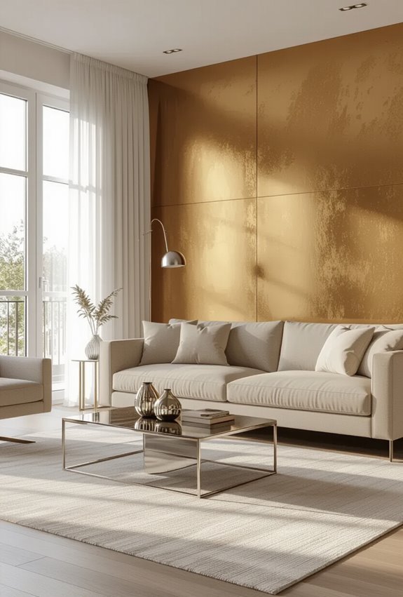 metallic gold and silver accents