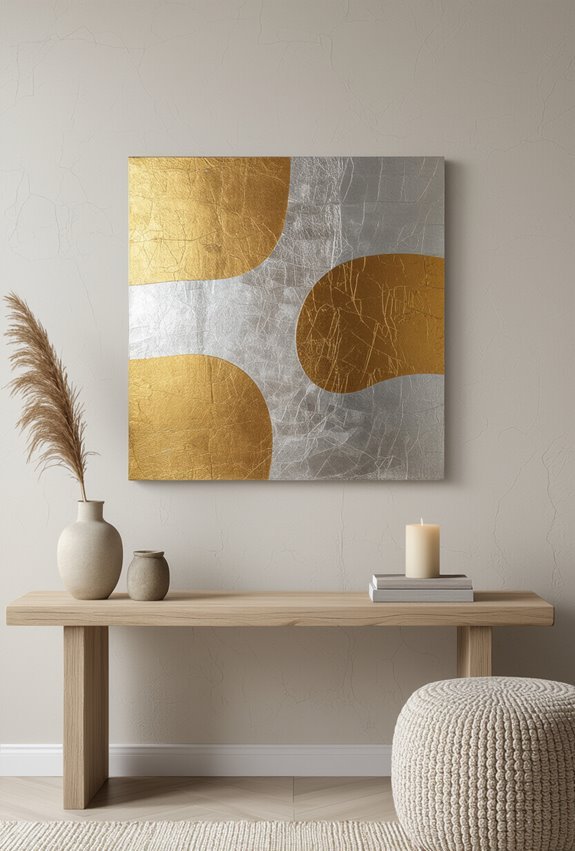metallic minimalist festive wall art