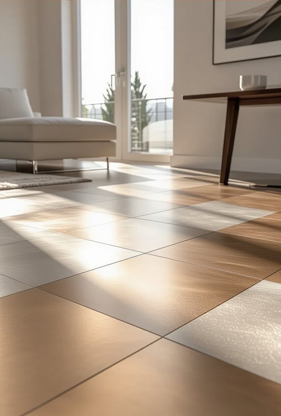 metallic mosaics with luminous grout