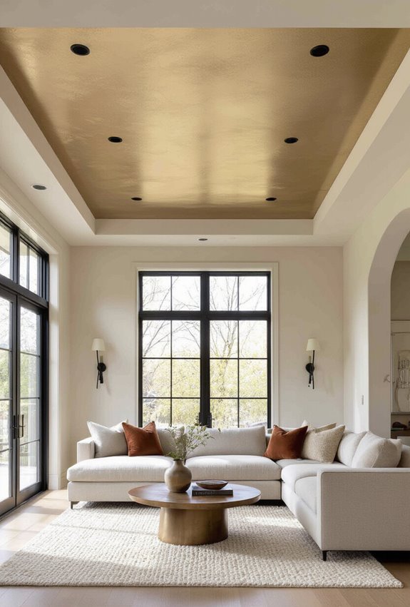 metallic pearlized patina ceiling