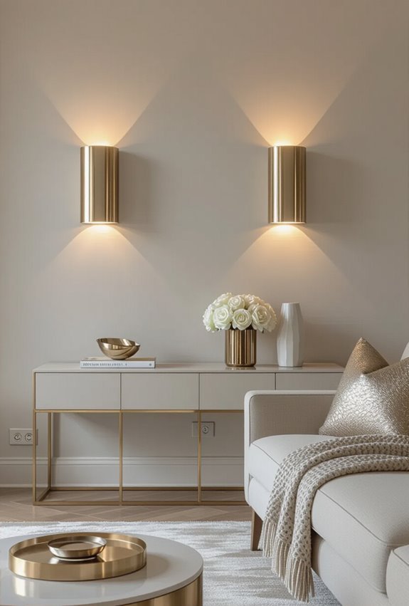 metallic sconces enhance ambiance