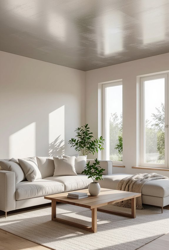 metallic silver luminous ceiling trim