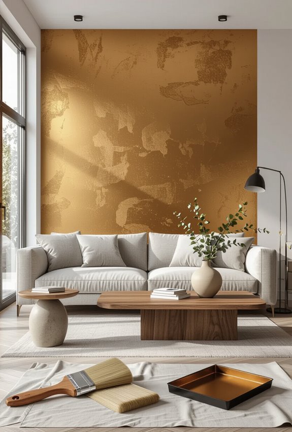 metallic stenciled shimmering accent