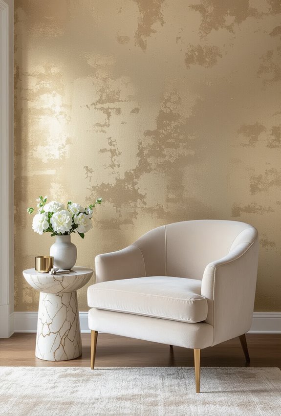 metallic textured glamorous living room