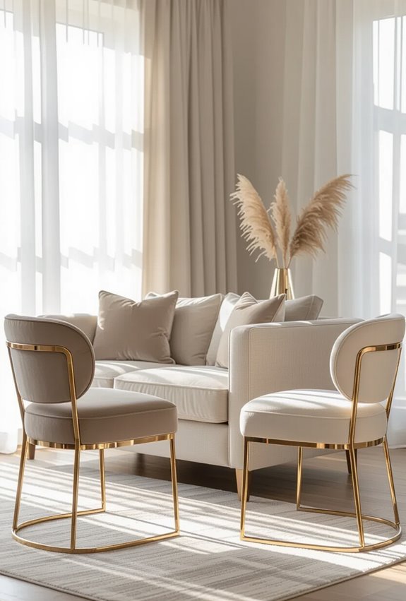 metallic velvet chairs elevate