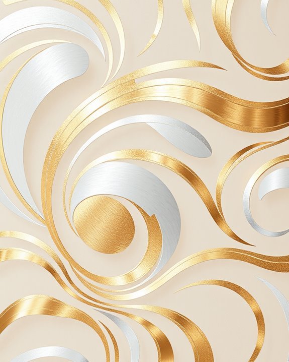 metallic wallpaper design accents