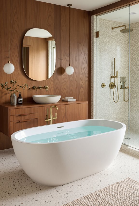 mid century anchored eclectic bathroom