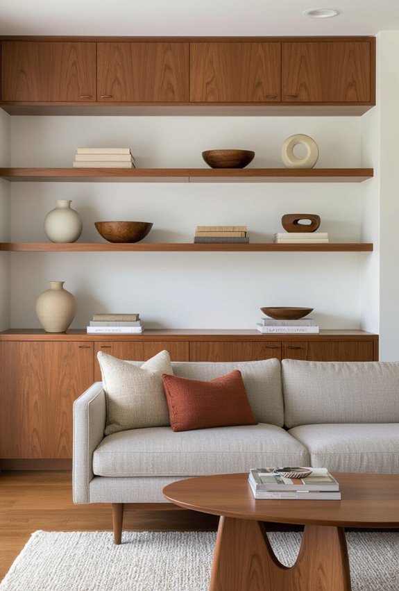 mid century built in storage