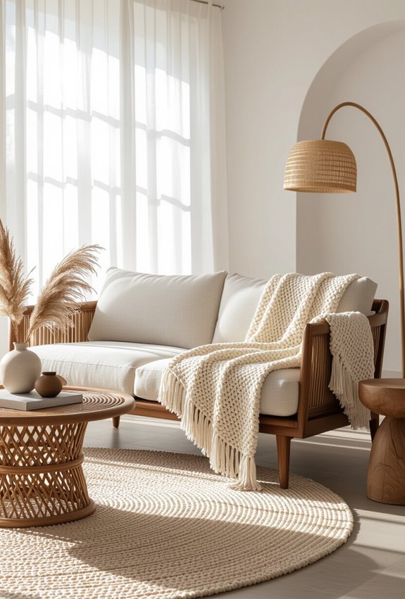mid century textured statement sofa