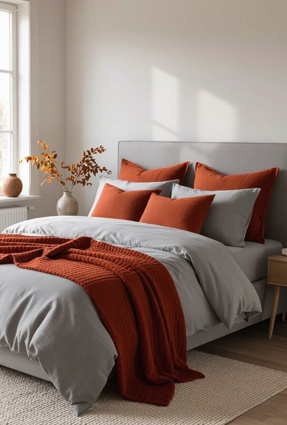 mid grey and rust coziness
