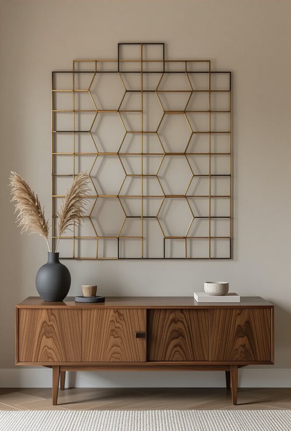 midcentury geometric metal grids