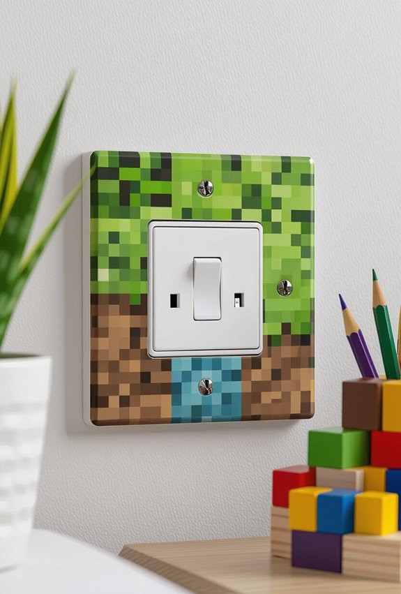 minecraft inspired switch plates and hardware