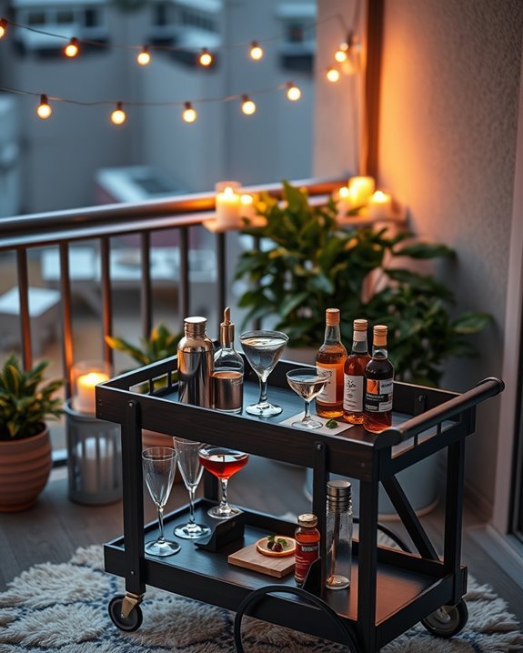 mini bar cocktail setup