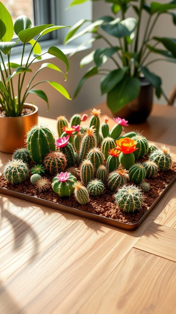 mini faux cactus display