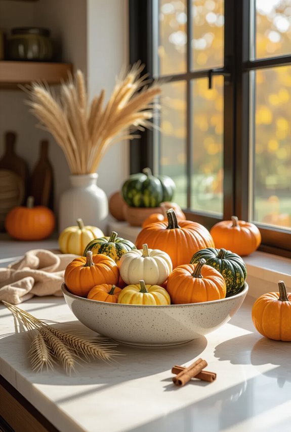 mini pumpkin centerpiece accents