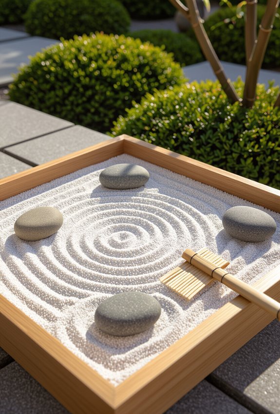 mini rock and sand zen garden