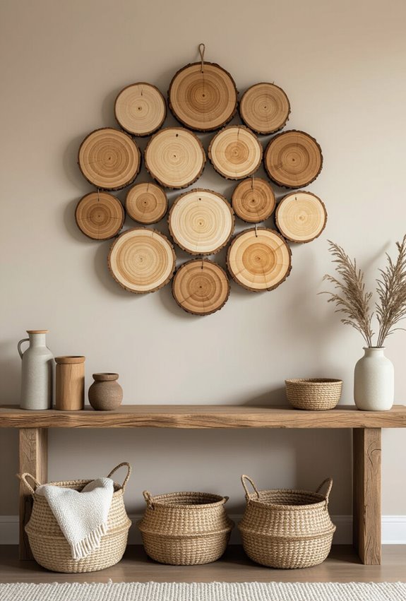 mini wood slice wallcluster