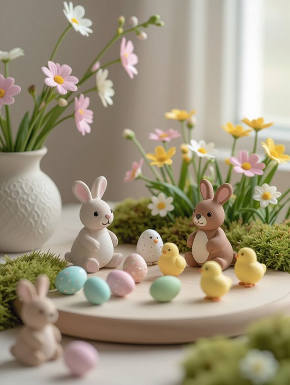 miniature easter clay scenes