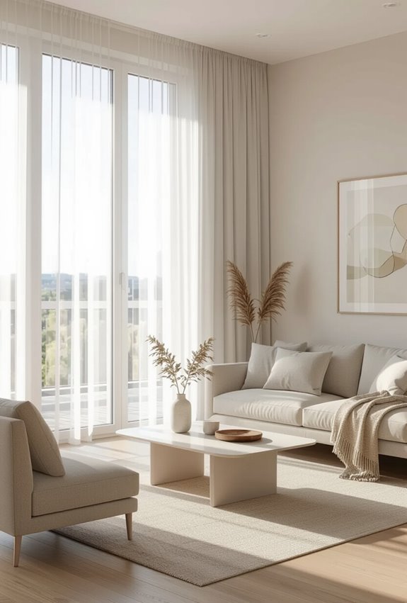 minimal airy sheer window treatments