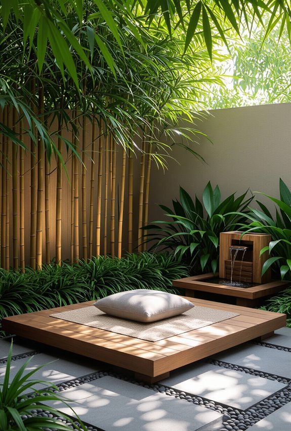 minimalist backyard meditation corner