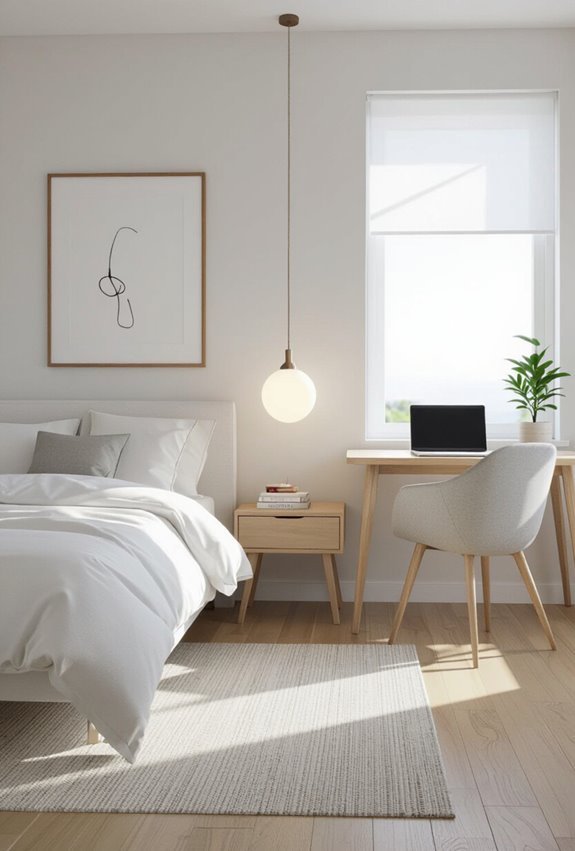 minimalist bedroom clutter free storage