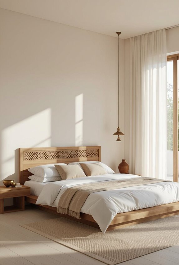 minimalist bedroom with indian touches