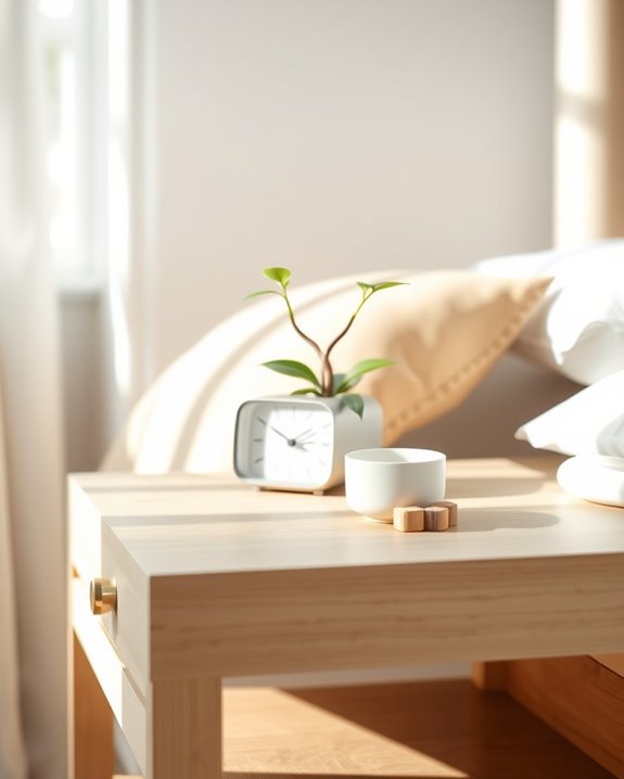 minimalist bedside plant decor
