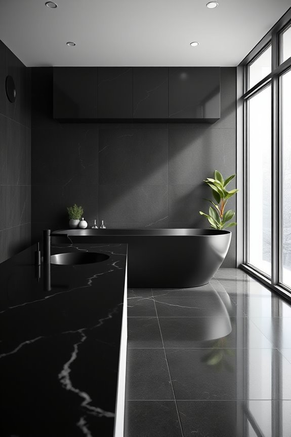 minimalist black granite elegance