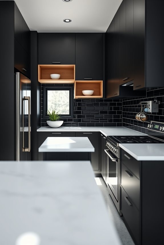 minimalist black kitchen design