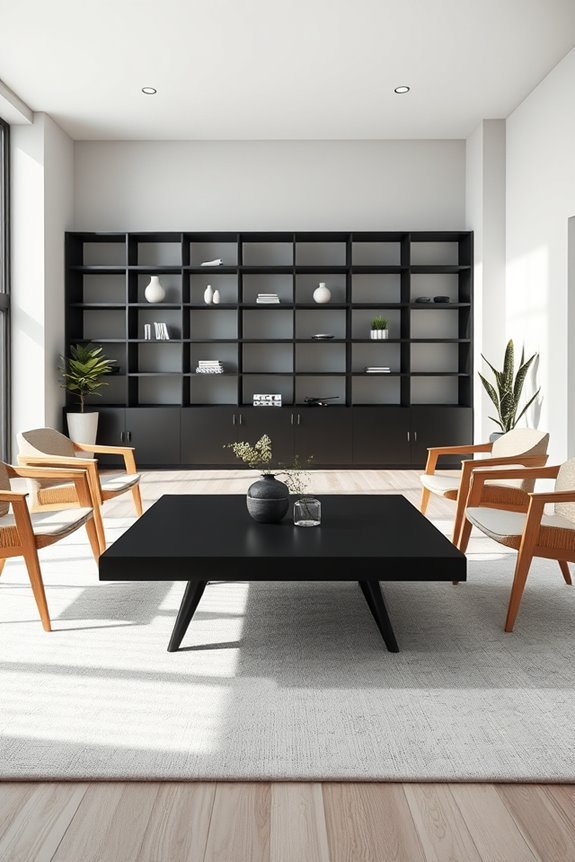 minimalist black wood harmony