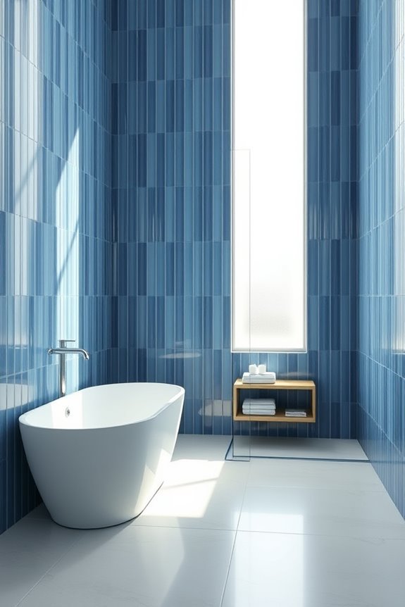 minimalist blue tile elegance