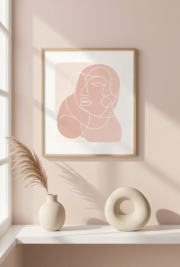 minimalist blush line art