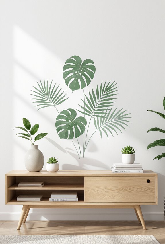 minimalist botanical leaf decals