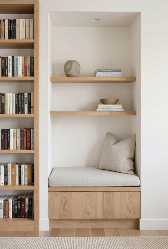 minimalist cozy reading corner